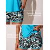imageSummer Mae Blouson Tankini Swimsuits for Women 2025 Tummy Control Two Piece Bathing Suits with Sporty Pockets Swim ShortsBlack Floral Sketch