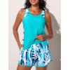 imageSummer Mae Blouson Tankini Swimsuits for Women 2025 Tummy Control Two Piece Bathing Suits with Sporty Pockets Swim ShortsCoconut Tree on the Sea