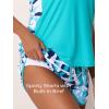 imageSummer Mae Blouson Tankini Swimsuits for Women 2025 Tummy Control Two Piece Bathing Suits with Sporty Pockets Swim ShortsCoconut Tree on the Sea