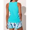 imageSummer Mae Blouson Tankini Swimsuits for Women 2025 Tummy Control Two Piece Bathing Suits with Sporty Pockets Swim ShortsCoconut Tree on the Sea