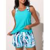 imageSummer Mae Blouson Tankini Swimsuits for Women 2025 Tummy Control Two Piece Bathing Suits with Sporty Pockets Swim ShortsCoconut Tree on the Sea