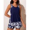 imageSummer Mae Blouson Tankini Swimsuits for Women 2025 Tummy Control Two Piece Bathing Suits with Sporty Pockets Swim ShortsCube