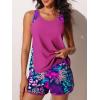 imageSummer Mae Blouson Tankini Swimsuits for Women 2025 Tummy Control Two Piece Bathing Suits with Sporty Pockets Swim ShortsDeepsea Driftinga