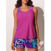 imageSummer Mae Blouson Tankini Swimsuits for Women 2025 Tummy Control Two Piece Bathing Suits with Sporty Pockets Swim ShortsDeepsea Driftinga