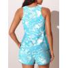 imageSummer Mae Blouson Tankini Swimsuits for Women 2025 Tummy Control Two Piece Bathing Suits with Sporty Pockets Swim ShortsLine Wavea