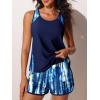 imageSummer Mae Blouson Tankini Swimsuits for Women 2025 Tummy Control Two Piece Bathing Suits with Sporty Pockets Swim ShortsNavy Gradient