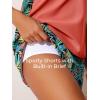 imageSummer Mae Blouson Tankini Swimsuits for Women 2025 Tummy Control Two Piece Bathing Suits with Sporty Pockets Swim ShortsOrange Leavesa