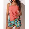 imageSummer Mae Blouson Tankini Swimsuits for Women 2025 Tummy Control Two Piece Bathing Suits with Sporty Pockets Swim ShortsOrange Leavesa
