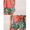 imageSummer Mae Blouson Tankini Swimsuits for Women 2025 Tummy Control Two Piece Bathing Suits with Sporty Pockets Swim ShortsOrange Leavesa