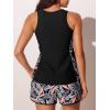 imageSummer Mae Blouson Tankini Swimsuits for Women 2025 Tummy Control Two Piece Bathing Suits with Sporty Pockets Swim ShortsPinkblue Jungle