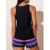 imageSummer Mae Blouson Tankini Swimsuits for Women 2025 Tummy Control Two Piece Bathing Suits with Sporty Pockets Swim ShortsRedblue Shimmer