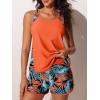 imageSummer Mae Blouson Tankini Swimsuits for Women 2025 Tummy Control Two Piece Bathing Suits with Sporty Pockets Swim ShortsTropical Green Foliage