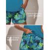 imageSummer Mae Blouson Tankini Swimsuits for Women 2025 Tummy Control Two Piece Bathing Suits with Sporty Pockets Swim ShortsTropical Green Leaves