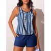 imageSummer Mae Blouson Womens Tankini Swimsuits Tummy Control Modest 2025 Two Piece with Sporty Pockets Bathing SuitsBlue Vertical