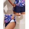 imageSummer Mae Blouson Womens Tankini Swimsuits Tummy Control Modest 2025 Two Piece with Sporty Pockets Bathing SuitsBluepurple Brocade