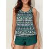 imageSummer Mae Blouson Womens Tankini Swimsuits Tummy Control Modest 2025 Two Piece with Sporty Pockets Bathing SuitsBohemia Green Prints
