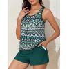 imageSummer Mae Blouson Womens Tankini Swimsuits Tummy Control Modest 2025 Two Piece with Sporty Pockets Bathing SuitsBohemia Green Prints