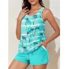imageSummer Mae Blouson Womens Tankini Swimsuits Tummy Control Modest 2025 Two Piece with Sporty Pockets Bathing SuitsBright Green