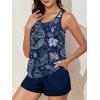 imageSummer Mae Blouson Womens Tankini Swimsuits Tummy Control Modest 2025 Two Piece with Sporty Pockets Bathing SuitsNavy Blue