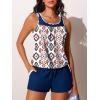 imageSummer Mae Blouson Womens Tankini Swimsuits Tummy Control Modest 2025 Two Piece with Sporty Pockets Bathing SuitsPersian Art