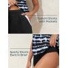 imageSummer Mae Blouson Womens Tankini Swimsuits Tummy Control Modest 2025 Two Piece with Sporty Pockets Bathing SuitsWave Print