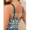 imageSummer Mae Color Block Tankini Swimsuits for Women 2025 with Side Pockets Sporty Swim Shorts Two Piece Bathing SuitsGreen Floral Print