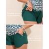 imageSummer Mae Color Block Tankini Swimsuits for Women 2025 with Side Pockets Sporty Swim Shorts Two Piece Bathing SuitsGreen Floral Print