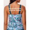 imageSummer Mae Color Block Tankini Swimsuits for Women 2025 with Side Pockets Sporty Swim Shorts Two Piece Bathing SuitsTeal Paisley