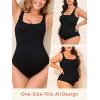 imageSummer Mae Maternity One Piece Swimsuit Seamless Ribbed Bathing Suit Scoop Neck Pregnancy Swimwear One Size Fits SXLBlack