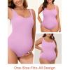 imageSummer Mae Maternity One Piece Swimsuit Seamless Ribbed Bathing Suit Scoop Neck Pregnancy Swimwear One Size Fits SXLPurple