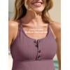 imageSummer Mae Maternity Swimsuit One Piece Bathing Suit Button Neck Cross BackPurple
