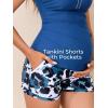 imageSummer Mae Maternity Two Piece Swimsuit Tankini High Waist Pregnancy Bathing Suit with Pockets Cross Back SwimwearBlue Leopard Print