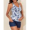 imageSummer Mae Maternity Two Piece Swimsuit Tankini High Waist Pregnancy Bathing Suit with Pockets Cross Back SwimwearDewdrop Blooms