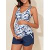 imageSummer Mae Maternity Two Piece Swimsuit Tankini High Waist Pregnancy Bathing Suit with Pockets Cross Back SwimwearDewdrop Blooms