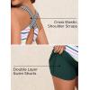 imageSummer Mae Maternity Two Piece Swimsuit Tankini High Waist Pregnancy Bathing Suit with Pockets Cross Back SwimwearRainbow Parallel Paths