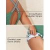 imageSummer Mae Maternity Two Piece Swimsuit Tankini High Waist Pregnancy Bathing Suit with Pockets Cross Back SwimwearSolitary Silhouette Bloom
