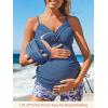 imageSummer Mae Maternity Two Piece Swimsuit Tankini Nursing Swimsuit Twist Ribbed Bathing Suit Breastfeeding Pregnancy SwimwearDewdrop Blooms