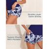 imageSummer Mae Modest Tankini Swimsuits for Women 2025 Two Piece Bathing Suits with Sporty Pockets Boy Shorts for Tummy ControlBlues Leaf Veins