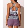 imageSummer Mae Modest Tankini Swimsuits for Women 2025 Two Piece Bathing Suits with Sporty Pockets Boy Shorts for Tummy ControlBohemia