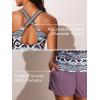imageSummer Mae Modest Tankini Swimsuits for Women 2025 Two Piece Bathing Suits with Sporty Pockets Boy Shorts for Tummy ControlBohemia