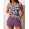 imageSummer Mae Modest Tankini Swimsuits for Women 2025 Two Piece Bathing Suits with Sporty Pockets Boy Shorts for Tummy ControlBohemia
