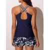 imageSummer Mae Modest Tankini Swimsuits for Women 2025 Two Piece Bathing Suits with Sporty Pockets Boy Shorts for Tummy ControlEternal Night