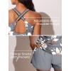 imageSummer Mae Modest Tankini Swimsuits for Women 2025 Two Piece Bathing Suits with Sporty Pockets Boy Shorts for Tummy ControlMisty White Blossoms