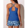 imageSummer Mae Modest Tankini Swimsuits for Women 2025 Two Piece Bathing Suits with Sporty Pockets Boy Shorts for Tummy ControlPaisley Petals
