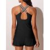 imageSummer Mae Modest Tankini Swimsuits for Women 2025 Two Piece Bathing Suits with Sporty Pockets Boy Shorts for Tummy ControlPure Black