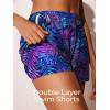 imageSummer Mae Modest Tankini Swimsuits for Women 2025 Two Piece Bathing Suits with Sporty Pockets Boy Shorts for Tummy ControlPurple Leaf Shadows