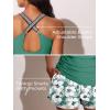 imageSummer Mae Modest Tankini Swimsuits for Women 2025 Two Piece Bathing Suits with Sporty Pockets Boy Shorts for Tummy ControlSolitary Silhouette Bloom
