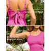 imageSummer Mae One Shoulder Womens One Piece Swimsuit Ribbed Scalloped Swim Suits Slimming Full Coverage Modest Bathing SuitPink