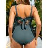 imageSummer Mae One Shoulder Womens One Piece Swimsuit Ribbed Scalloped Swim Suits Slimming Full Coverage Modest Bathing SuitSacramento