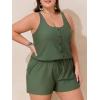 imageSummer Mae Plus Size Swim Romper One Piece Swimsuit Women Blouson Bathing Suit with Pockets 2025 Modest SwimwearArmy Green